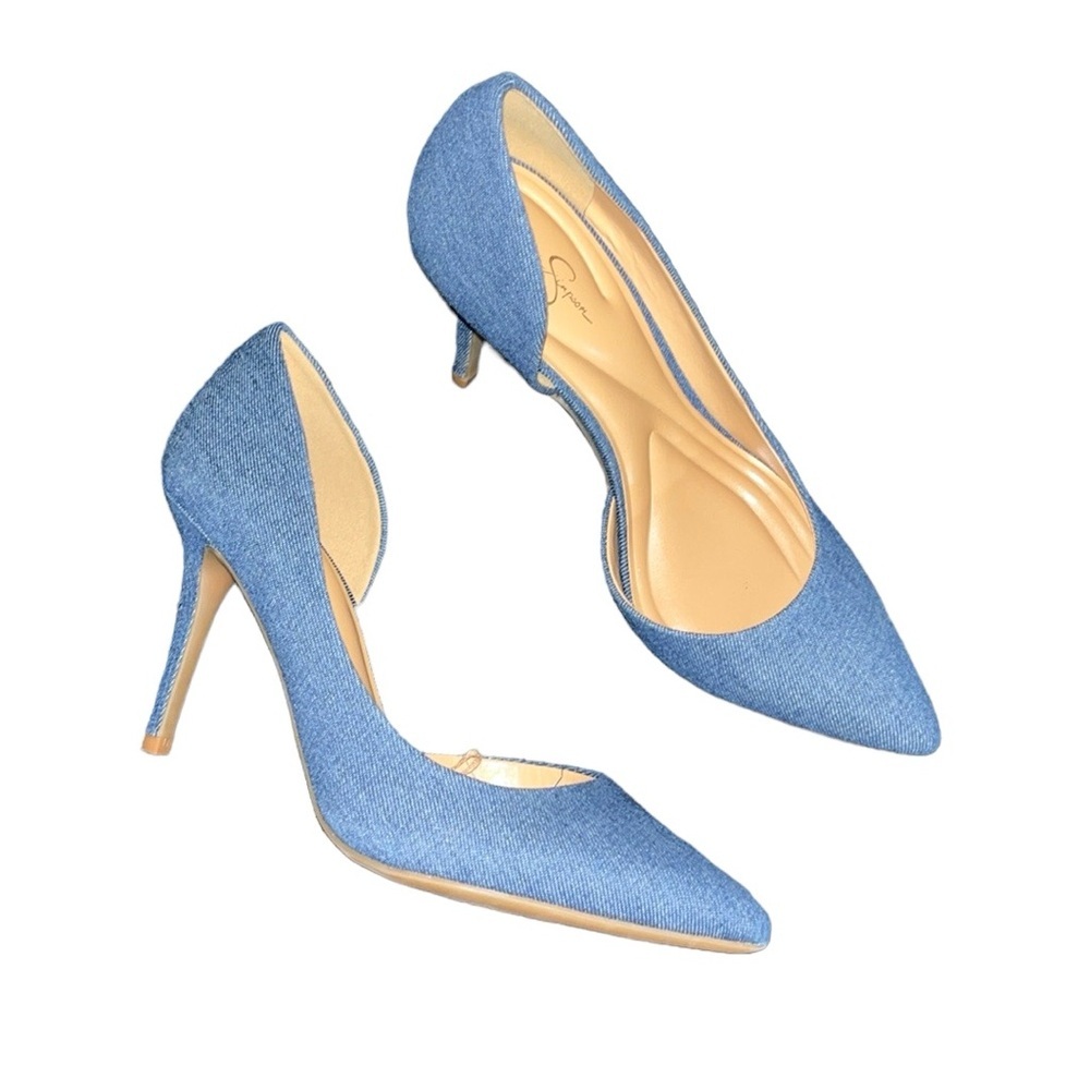 Jessica Simpson Livvy denim jean D’orsay shoes  heels‎ Size 8.5